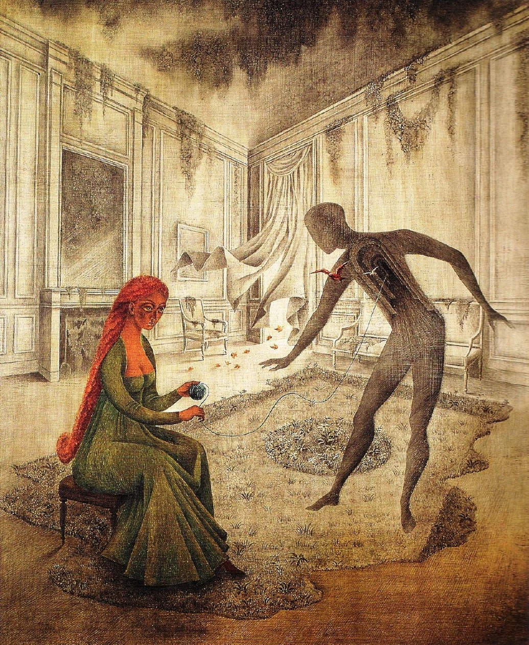 Les Feuilles Mortes by Remedios Varo, 1956